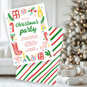 Whimsical Christmas Holiday Party Schattige Custom Kaart