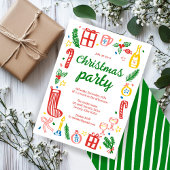 Whimsical Christmas Holiday Party Schattige Custom Kaart