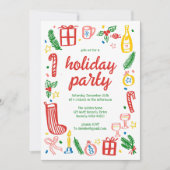Whimsical Christmas Holiday Party Schattige Custom Kaart (Voorkant)
