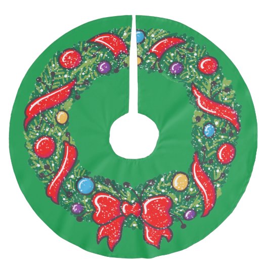 Whimsical Christmas Holiday Reef Rood Feestelijk Kerstboom Rok (Voorkant)