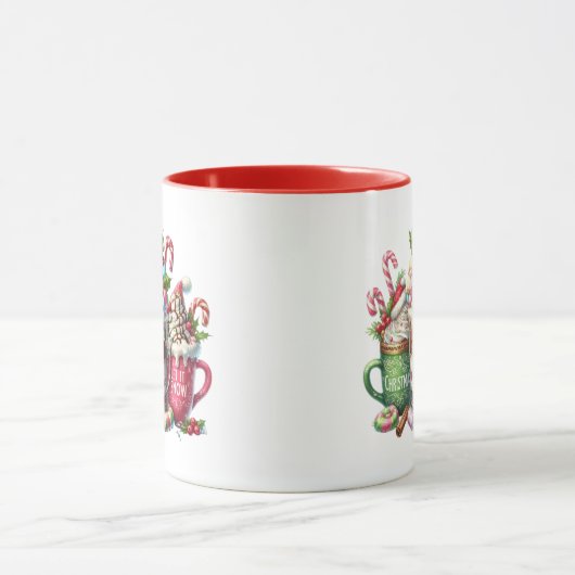 Whimsical Christmas Hot Cocoa Mokken met Marshmall (Midden)