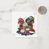 Whimsical Christmas Hot Cocoa & Treats Notitiekaartje (Voorkant / Achterkant in situ)