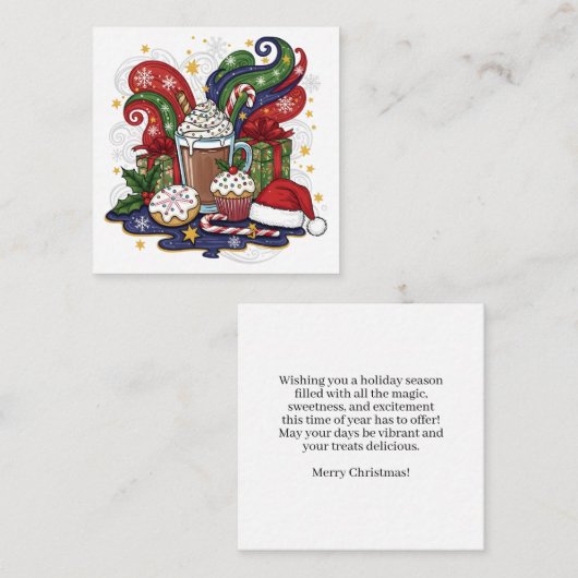 Whimsical Christmas Hot Cocoa & Treats Notitiekaartje (Voorkant / Achterkant)