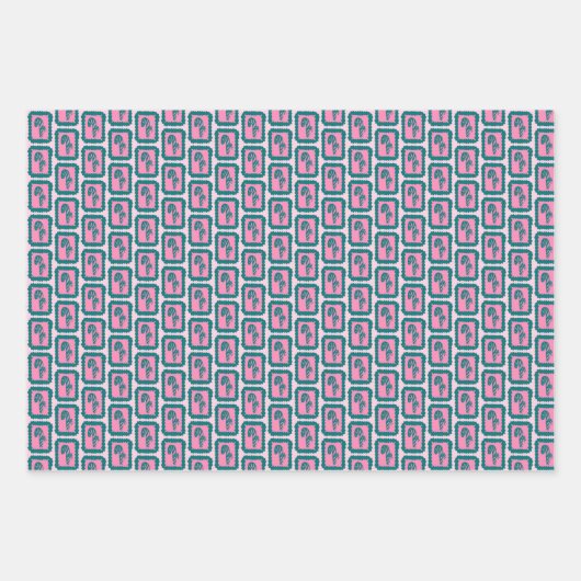 Whimsical Christmas Icon Grids Cute Bright Holiday Inpakpapier Vel (Voorkant 3)