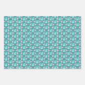 Whimsical Christmas Icon Grids Cute Bright Holiday Inpakpapier Vel (Voorkant)