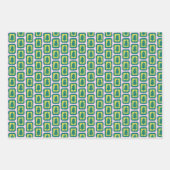 Whimsical Christmas Icon Grids Cute Bright Holiday Inpakpapier Vel (Voorkant 3)