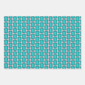 Whimsical Christmas Icon Grids Cute Bright Holiday Inpakpapier Vel (Voorkant)