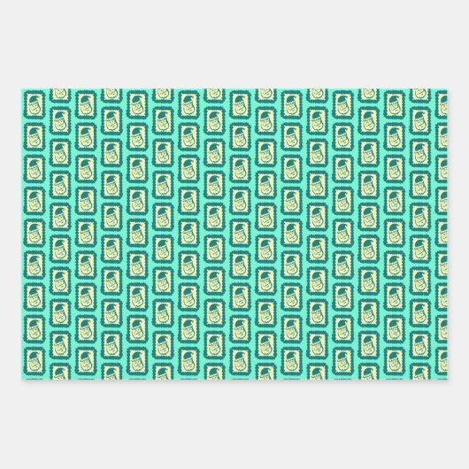 Whimsical Christmas Icon Grids Cute Bright Holiday Inpakpapier Vel (Voorkant 2)