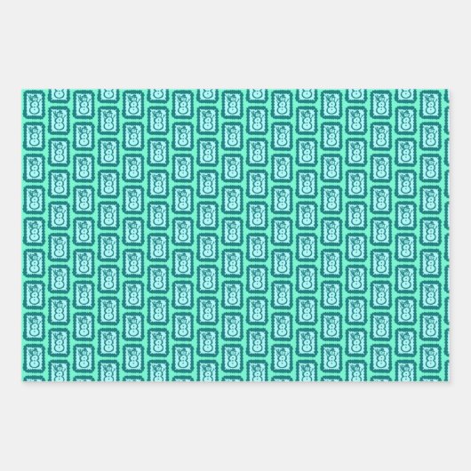 Whimsical Christmas Icon Grids Cute Bright Holiday Inpakpapier Vel (Voorkant)