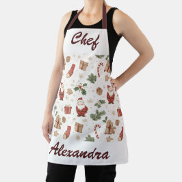 Whimsical Christmas Kitchen Apron – Personalized Schort