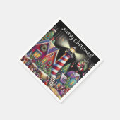 Whimsical Christmas Lighthouse gepersonaliseerd Servet (Hoek)