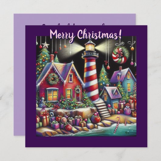 Whimsical Christmas Lighthouse Gepersonaliseerde K (Voorkant / Achterkant)