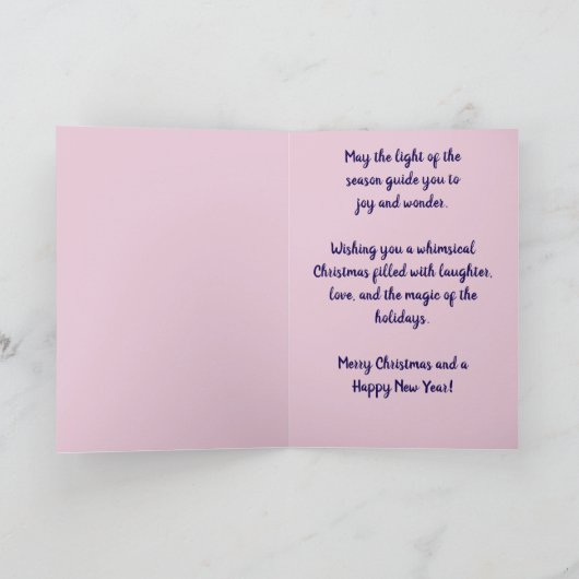 Whimsical Christmas Lighthouse Holiday Kaart (Binnen)