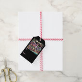 Whimsical Christmas Lighthouse Rood Roze Paarse Cadeaulabel (Met Touw)
