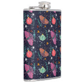 Whimsical Christmas Moth en Ornament Pattern Heupfles (Rechts)