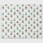 Whimsical Christmas Mouses Wrapping Paper Cadeaupapier (Vlak)