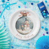 Whimsical Christmas Ornament Paper Plates Papieren Bordje (Feest)