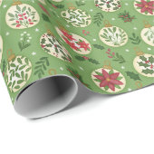 Whimsical Christmas Ornament Wrapping Paper Roll   Cadeaupapier (Rol Hoek)