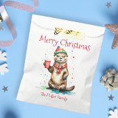 Whimsical Christmas Otter met feestelijk Pet Bedankzakje