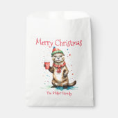 Whimsical Christmas Otter met feestelijk Pet Bedankzakje (Voorkant)