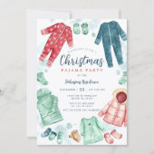 Whimsical Christmas Pajama Party Invitation Kaart (Voorkant)