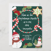 Whimsical Christmas Party Invitation  Kaart (Voorkant)