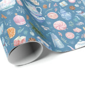 Whimsical Christmas Pattern Wrapping Paper Cadeaupapier (Rol Hoek)