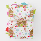 Whimsical Christmas Patterns Inpakpapier Vel (In situ)