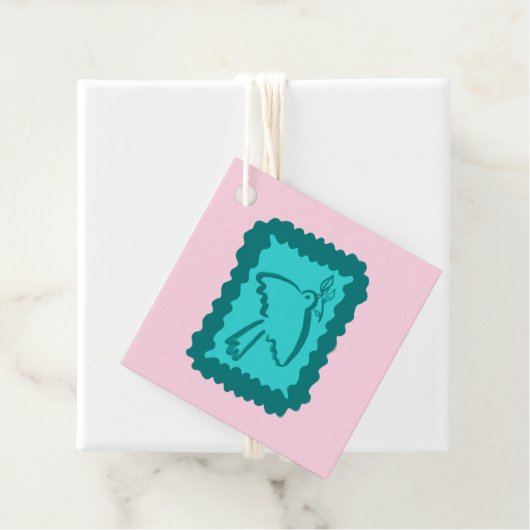 Whimsical Christmas Peace Dove Cute Holiday Gift Bedankjes Labels (In situ)