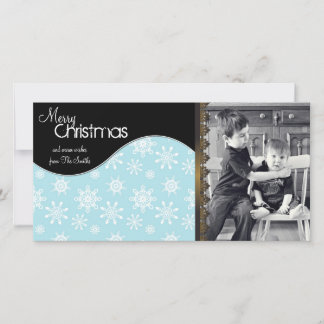 Whimsical Christmas Photo Card Witte Sneeuwvlokken Feestdagenkaart