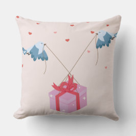 Whimsical Christmas Pillow with Hearts Kussen