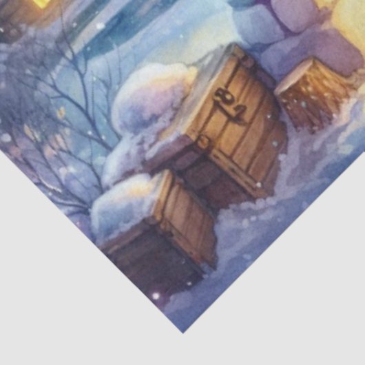 Whimsical Christmas Polar Beer & Tree Decoupage Tissuepapier (Detail)