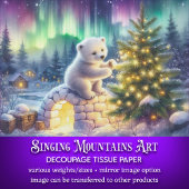 Whimsical Christmas Polar Beer & Tree Decoupage Tissuepapier