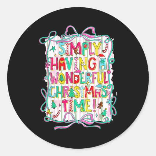 Whimsical Christmas Quote For Holiday Lovers  Ronde Sticker (Voorkant)
