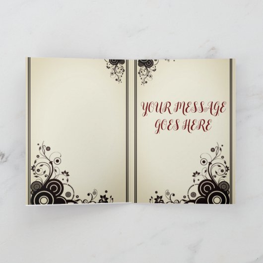 Whimsical Christmas Rendier Aanpasbare Kaart (Binnen)