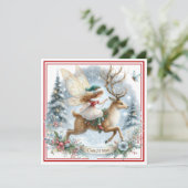 Whimsical Christmas Ride Holiday Card (Staand voorkant)