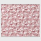 Whimsical Christmas Scandinavian Botanical Pink Cadeaupapier (Vlak)