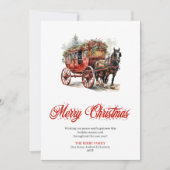 Whimsical Christmas scene editable greeting card Feestdagenkaart (Voorkant)