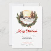 Whimsical Christmas Scene Modern Greeting Card Feestdagenkaart (Voorkant)