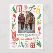 Whimsical Christmas Schattige Custom Arch FOTO Feestdagenkaart (Voorkant)