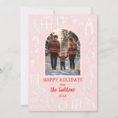 Whimsical Christmas Schattige Custom Arch FOTO Feestdagenkaart (Voorkant)