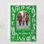 Whimsical Christmas Schattige Custom Arch FOTO Feestdagenkaart (Voorkant)