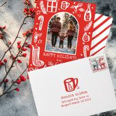 Whimsical Christmas Schattige Custom Arch FOTO Feestdagenkaart