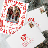 Whimsical Christmas Schattige Custom Arch FOTO Feestdagenkaart