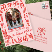 Whimsical Christmas Schattige Custom Arch FOTO Feestdagenkaart