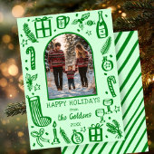 Whimsical Christmas Schattige Custom Arch FOTO Feestdagenkaart