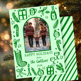 Whimsical Christmas Schattige Custom Arch FOTO Feestdagenkaart