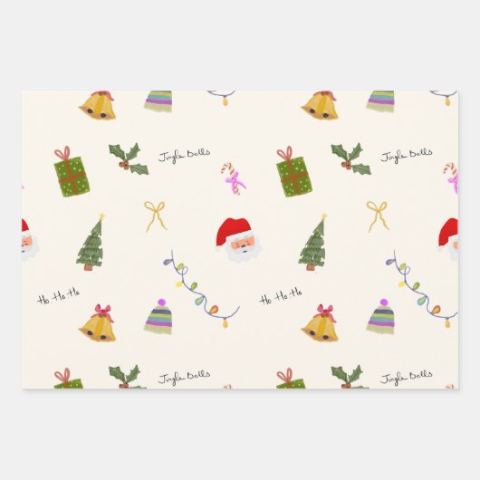 Whimsical Christmas Seamless Pattern  Inpakpapier Vel (Voorkant 3)