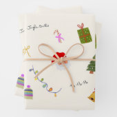 Whimsical Christmas Seamless Pattern Inpakpapier Vel (In situ)