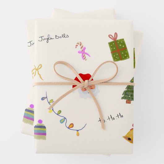 Whimsical Christmas Seamless Pattern  Inpakpapier Vel (In situ)